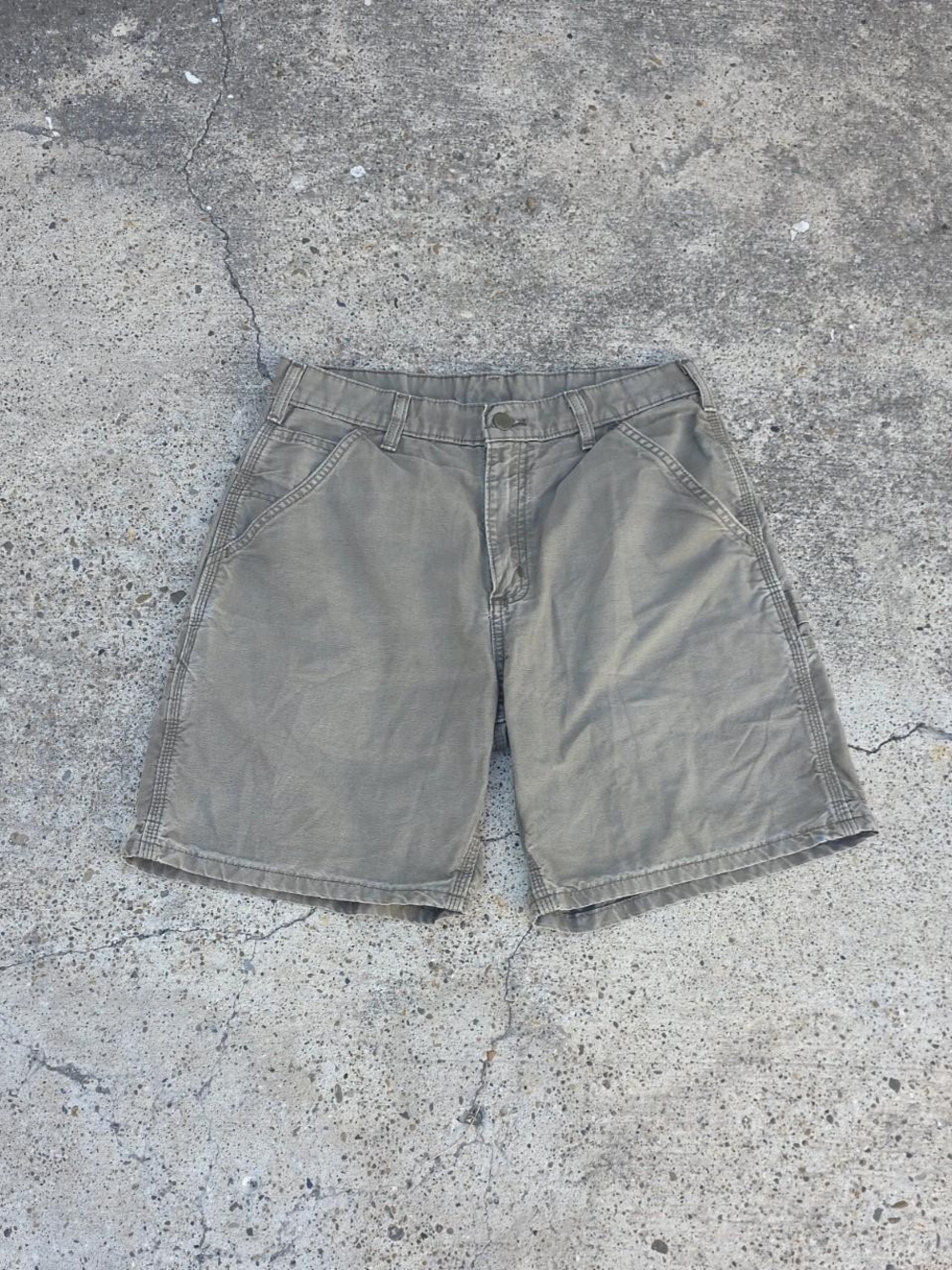 Vintage Carhartt B144 LBR Duck Canvas Carpenter Shorts Y2K Size 31